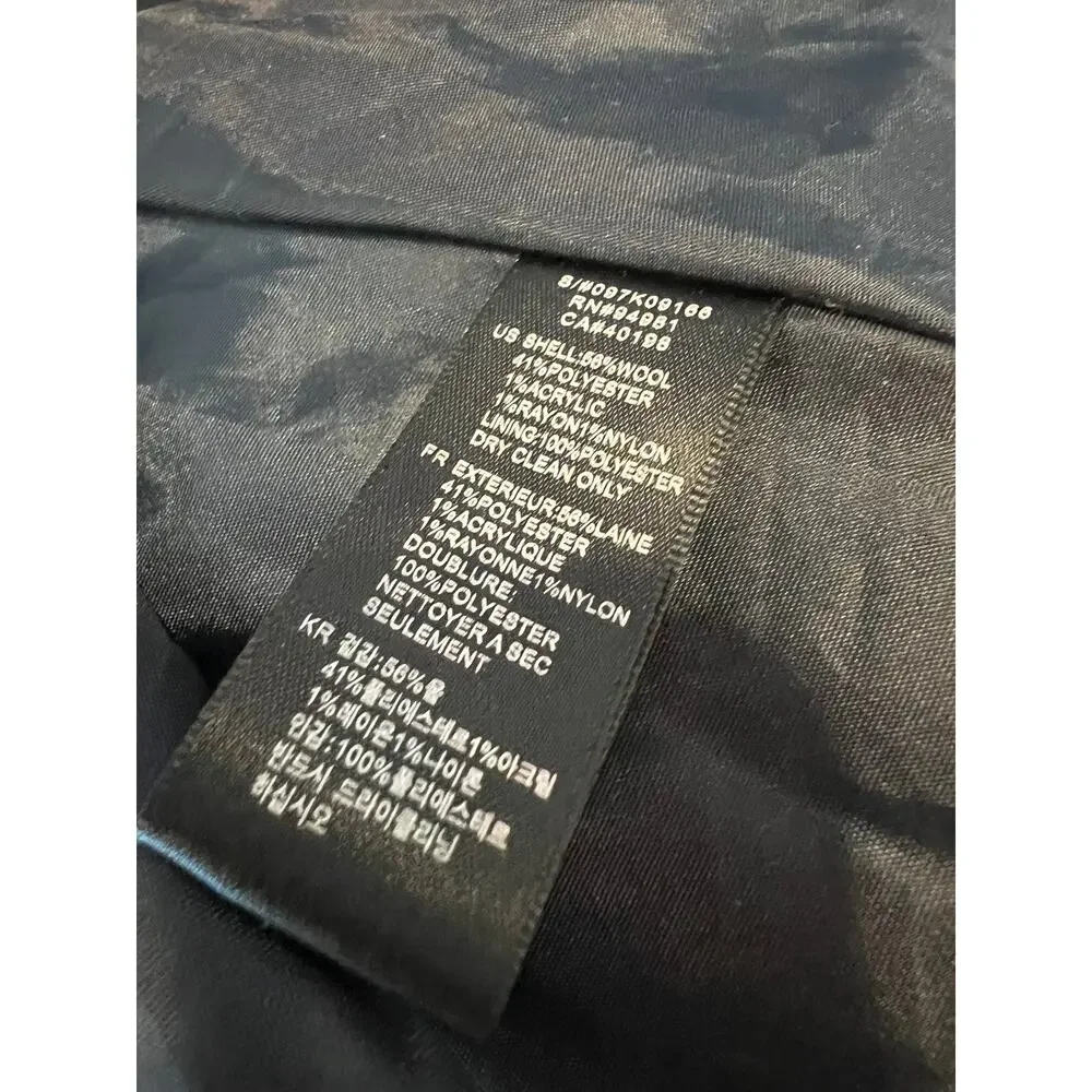 Vintage Y2K Forever 21 Navy Wool Blend Pea Coat size Large Belted - Picture 6 of 6